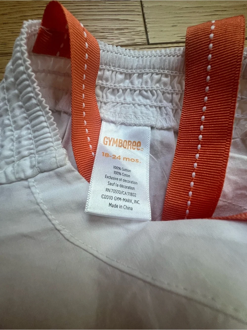 🎉5/$20🎉 GYMBOREE White Tank with Orange Straps and Floral Embroidery